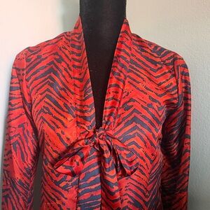 Rachel Zoe Zebra Print Silk Blouse Size 2